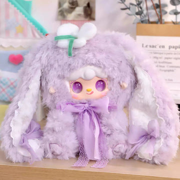 Yooki 400% V4 Bunny's Floral Fragments Series Plush Blind Box - Purple complete plush example; packaging is defined by selected option
