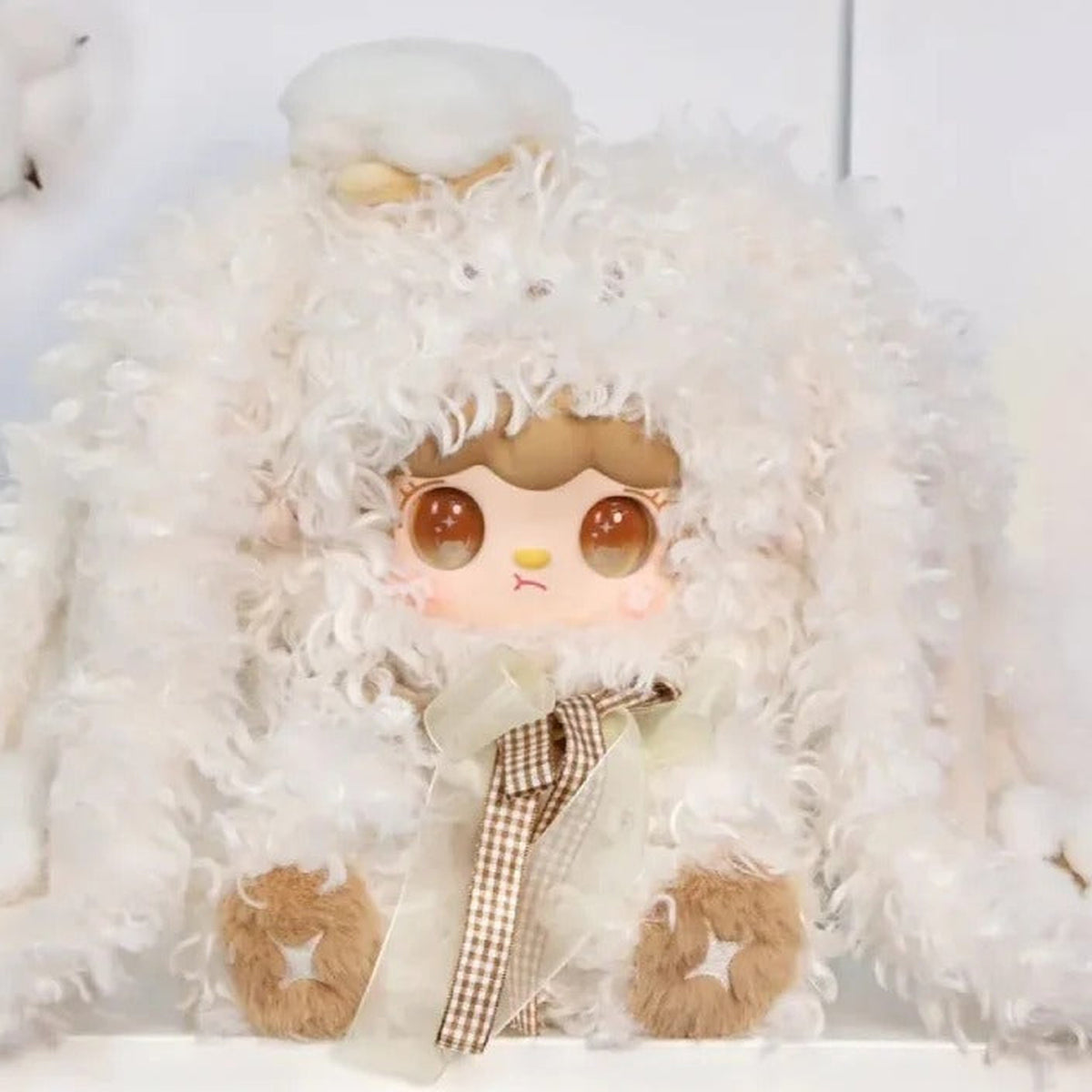 Yooki 400% V4 Bunny's Floral Fragments Series Plush Blind Box - White plush detail with upper head cropped; packaging is defined by selected option
