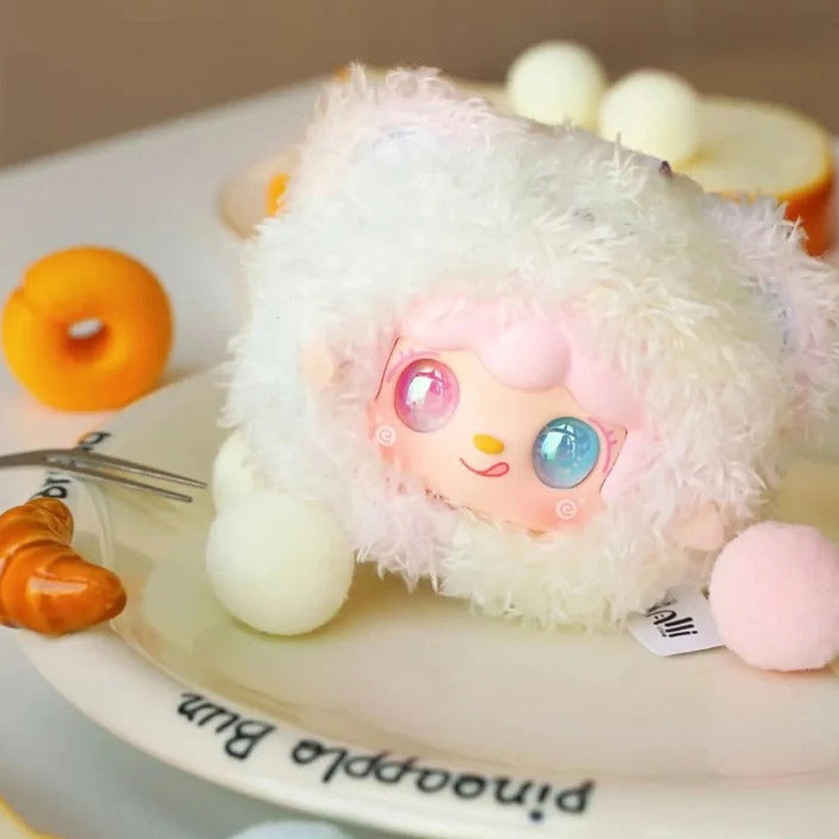 Yooki-V9 Generation Plush Blind Box-Pinch Little Bear - Complete pale pink bear-themed plush pendant body example; random design not guaranteed