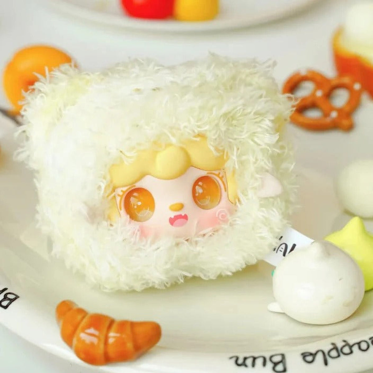 Yooki-V9 Generation Plush Blind Box-Pinch Little Bear - Complete pale yellow bear-themed plush pendant body example; random design not guaranteed