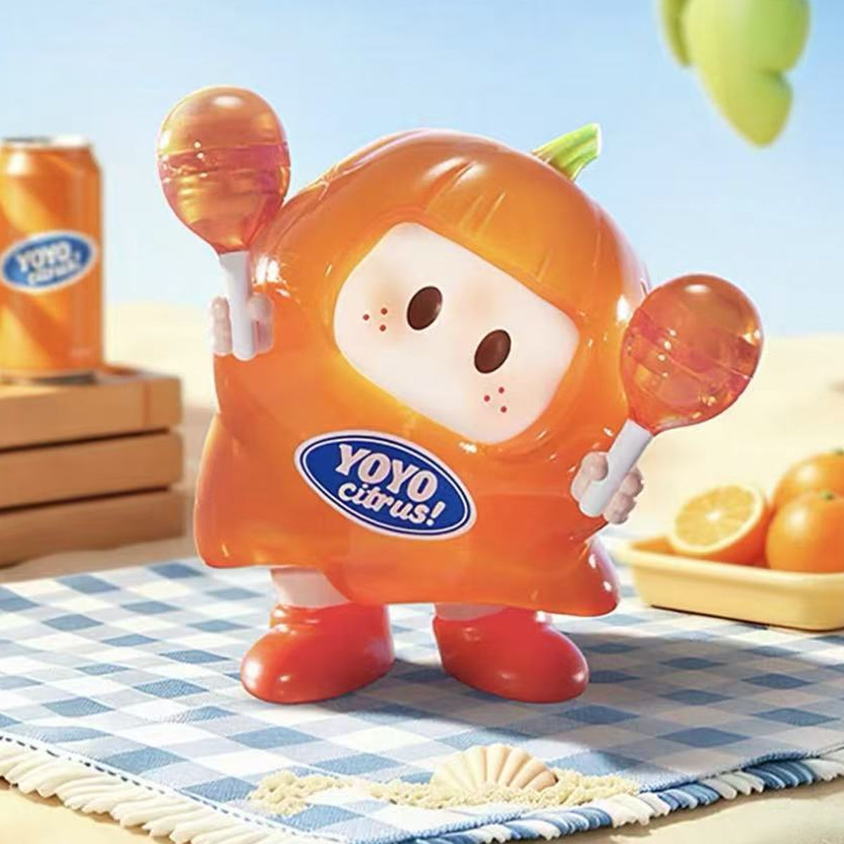 YOYO Tilted Head Collection S2 Series Figure Blind Box - Complete YOYO orange translucent figure example; random design not guaranteed