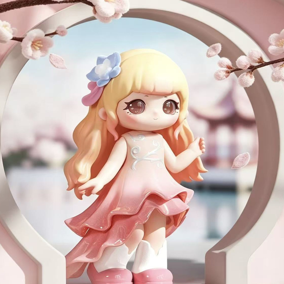 ZIYULI Charm Of Forgotten Dream Series Figure Blind Box - Pink dress figure display example; illustrative series image, contents depend on selected purchase option