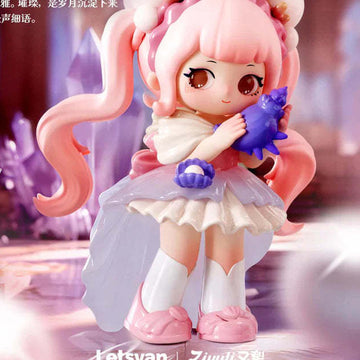 ZIYULI Dazzling Gem Series Figures, Blind Box - Pink-haired ZIYULI figure with purple shell detail and pink shoes; upper headwear cropped; random design not guaranteed; display props not included