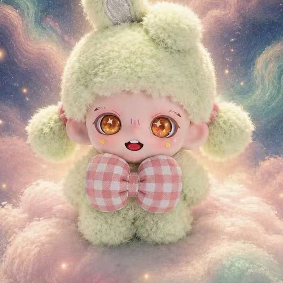 Zoraa Fluffy Tea Party Plush Pendant green plush design example; random design is not selectable