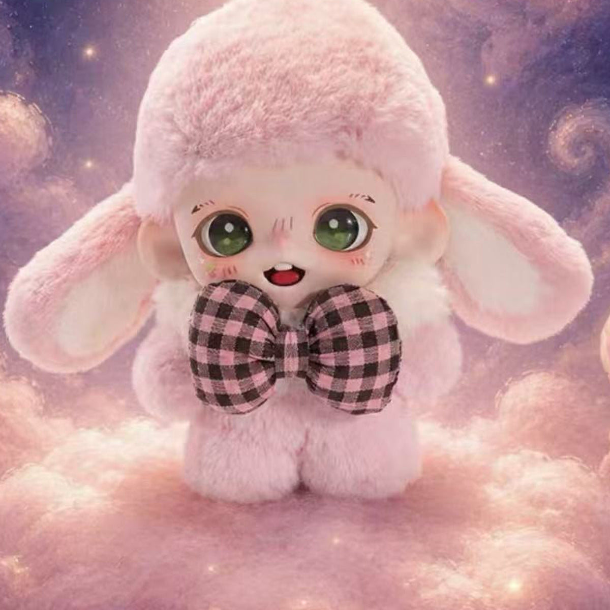 Zoraa Fluffy Tea Party Plush Pendant pink plush design example; random design is not selectable